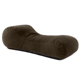 Jaxx Arlo Lounger Bean Bag Chair - Two-Tone - Quilted Microvelvet (Color: Espresso)