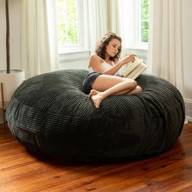 Jaxx 6 Foot Cocoon - Large Bean Bag Chair for Adults, Mondo Fur (Color: Black)