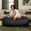 Atrium Collection Lino Ottoman - Oversized Large Couch Ottoman & Foam-Filled Lounger - Faux Leather