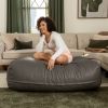 Atrium Collection Lino Ottoman - Oversized Large Couch Ottoman & Foam-Filled Lounger - Faux Leather