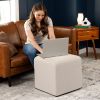 Jaxx Monroe Square Foam Ottoman with Stain Resistant Performance Fabric, Small (18 x 18)