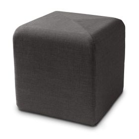 Jaxx Monroe Square Foam Ottoman with Stain Resistant Performance Fabric, Small (18 x 18) (Color: Ebony)