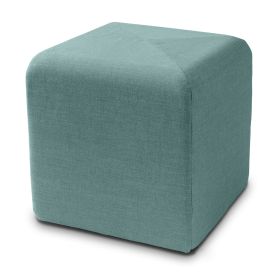 Jaxx Monroe Square Foam Ottoman with Stain Resistant Performance Fabric, Small (18 x 18) (Color: Lagoon)