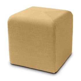 Jaxx Monroe Square Foam Ottoman with Stain Resistant Performance Fabric, Small (18 x 18) (Color: Wheat Gold)