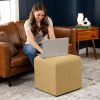 Jaxx Monroe Square Foam Ottoman with Stain Resistant Performance Fabric, Small (18 x 18)