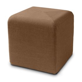 Jaxx Monroe Square Foam Ottoman with Stain Resistant Performance Fabric, Small (18 x 18) (Color: Earth Brown)