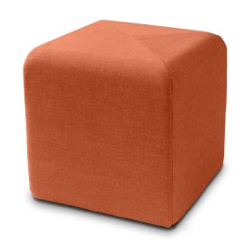 Jaxx Monroe Square Foam Ottoman with Stain Resistant Performance Fabric, Small (18 x 18) (Color: Canyon Orange)