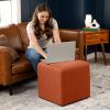 Jaxx Monroe Square Foam Ottoman with Stain Resistant Performance Fabric, Small (18 x 18)