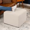 Jaxx Monroe Square Foam Ottoman with Stain Resistant Performance Fabric, Large (24 x 24 x 18)