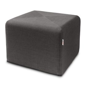 Jaxx Monroe Square Foam Ottoman with Stain Resistant Performance Fabric, Large (24 x 24 x 18) (Color: Ebony)