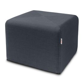 Jaxx Monroe Square Foam Ottoman with Stain Resistant Performance Fabric, Large (24 x 24 x 18) (Color: Blue Denim)