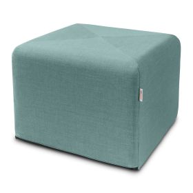 Jaxx Monroe Square Foam Ottoman with Stain Resistant Performance Fabric, Large (24 x 24 x 18) (Color: Lagoon)