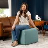 Jaxx Monroe Square Foam Ottoman with Stain Resistant Performance Fabric, Large (24 x 24 x 18)