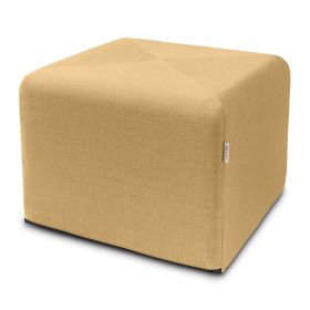 Jaxx Monroe Square Foam Ottoman with Stain Resistant Performance Fabric, Large (24 x 24 x 18) (Color: Wheat Gold)