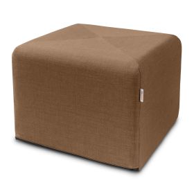 Jaxx Monroe Square Foam Ottoman with Stain Resistant Performance Fabric, Large (24 x 24 x 18) (Color: Earth Brown)