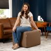 Jaxx Monroe Square Foam Ottoman with Stain Resistant Performance Fabric, Large (24 x 24 x 18)