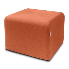 Jaxx Monroe Square Foam Ottoman with Stain Resistant Performance Fabric, Large (24 x 24 x 18) (Color: Canyon Orange)