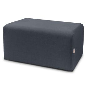 Jaxx Monroe Large Rectangular Foam Ottoman / Coffee Table, (36 x 18) (Color: Blue Denim)