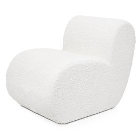 Jaxx Toccoa Chair - Luxurious Modern Sculpted Seating with Plush Sherpa Cover (Color: Cloud)