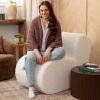 Jaxx Toccoa Chair - Luxurious Modern Sculpted Seating with Plush Sherpa Cover