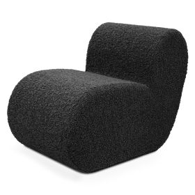 Jaxx Toccoa Chair - Luxurious Modern Sculpted Seating with Plush Sherpa Cover (Color: Black)