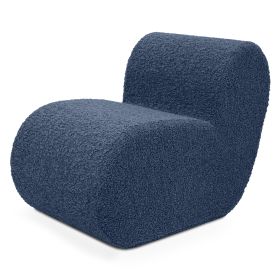 Jaxx Toccoa Chair - Luxurious Modern Sculpted Seating with Plush Sherpa Cover (Color: Indigo)