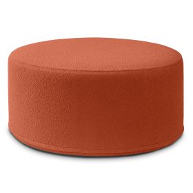 Jaxx Candler Round Couch Ottoman – Oversized Giant Coffee Table & Foot Rest, 36”, Luxe Boucle, Boucle (Color: Terra Cotta)