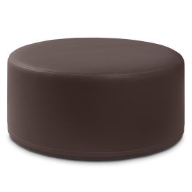 Jaxx Candler Round Couch Ottoman – Oversized Giant Coffee Table & Foot Rest, 36”, Premium Faux Leather (Color: Chocolate)