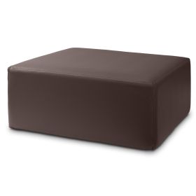 Jaxx Fairlie Couch Ottoman - Oversized Square Foam Coffee Table Ottoman, 36", Premium Faux Leather (Color: Chocolate)