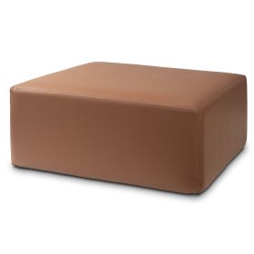 Jaxx Fairlie Couch Ottoman - Oversized Square Foam Coffee Table Ottoman, 36", Premium Faux Leather (Color: Walnut)