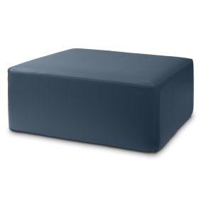 Jaxx Fairlie Couch Ottoman - Oversized Square Foam Coffee Table Ottoman, 36", Premium Faux Leather (Color: Oxford Blue)