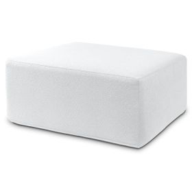 Jaxx Fairlie Couch Ottoman - Oversized Square Foam Coffee Table Ottoman, 36" , Luxe Boucle, Boucle (Color: Boucle White)