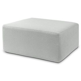 Jaxx Fairlie Couch Ottoman - Oversized Square Foam Coffee Table Ottoman, 36" , Luxe Boucle, Boucle (Color: Boucle Silver)