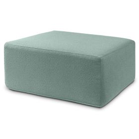 Jaxx Fairlie Couch Ottoman - Oversized Square Foam Coffee Table Ottoman, 36" , Luxe Boucle, Boucle (Color: Boucle Green)