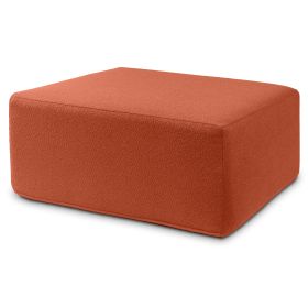 Jaxx Fairlie Couch Ottoman - Oversized Square Foam Coffee Table Ottoman, 36" , Luxe Boucle, Boucle (Color: Terra Cotta)