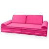 Playscape Deluxe Plush Velvet Kids 6 Piece Modular Couch / Playset