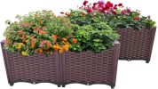 Plastic Raised Garden Bed, Set Planter Grow Boxes for Indoor & Outdoor Vegetable Fruit Flower Herb Growing Box