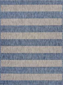 Home Decor Indoor/Outdoor Accent Rug Natural Stylish Classic Pattern Design (Color: Grey & Blue)