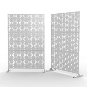 6.33 ft. H x 3.93 ft. W Laser Cut Metal Privacy Screen;  24"*48"*3 panels (Material: Galvanized steel, Color: White)