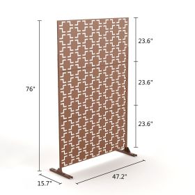 6.33 ft. H x 3.93 ft. W Laser Cut Metal Privacy Screen;  24"*48"*3 panels (Material: Galvanized steel, Color: Brown)