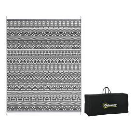 Outsunny Reversible Outdoor Rug, 8' x 10' Waterproof Plastic Straw Floor Mat, Portable RV Camping Carpet with Carry Bag, Large Floor Mat for Backyard (Color: as Pic)