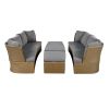 U_Style Customizable Outdoor Patio Furniture Set, Wicker Furniture Sofa Set with Thick Cushions, Suitable for Backyard, Porch.