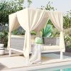 Outdoor Patio Sunbed with Curtains, High Comfort, Suitable for Multiple Scenarios