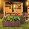 Plastic Raised Garden Bed, Set Planter Grow Boxes for Indoor & Outdoor Vegetable Fruit Flower Herb Growing Box