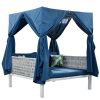 Outdoor Patio Sunbed with Curtains, High Comfort, Suitable for Multiple Scenarios